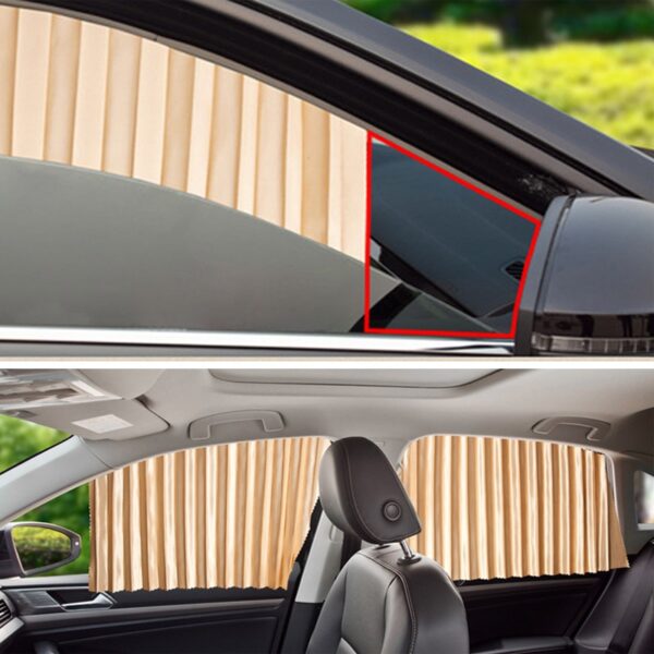 Car Side Window Sunshade Universal Car Curtain Anti UV Protection Magnetic Retractable Car Windshield Sun Shade 2