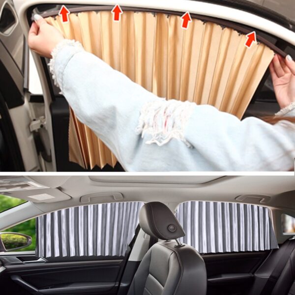 Car Side Window Sunshade Universal Car Curtain Anti UV Protection Magnetic Retractable Car Windshield Sun Shade 4