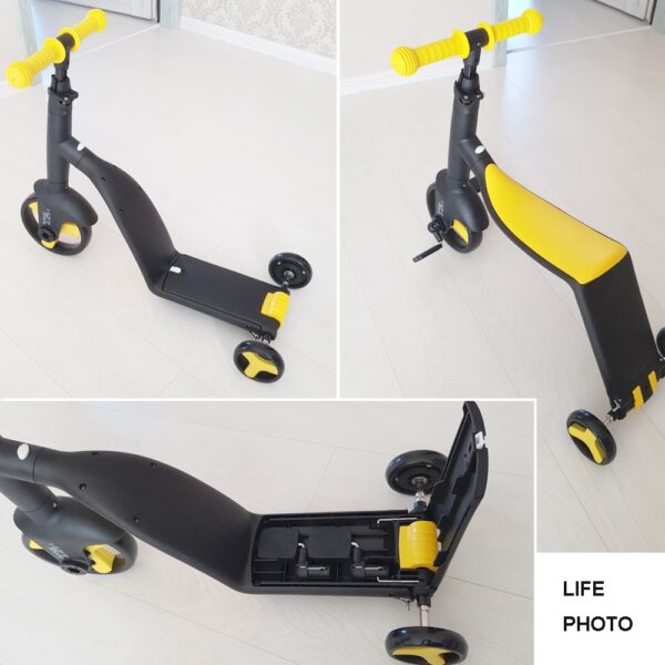 Scútar Leanaí Tricycle Baby 3 In 1 Iarmhéid Taistil Rothar Ar Bréagáin 5