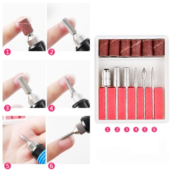 EU US plug 1 set of professional electric nail boring machine manicure machine nail file nail 3