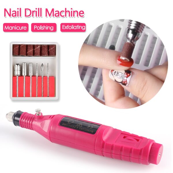 EU US plug 1 set of professional electric nail boring machine manicure machine nail file nail 5