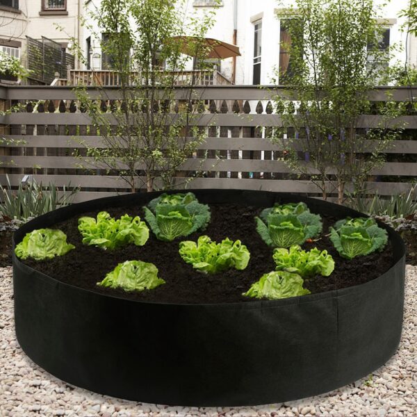 Fabric Raised Garden Bed 50 Gallons Round Planting Container Grow Bags Breathable Felt Fabric Planter Pot 2