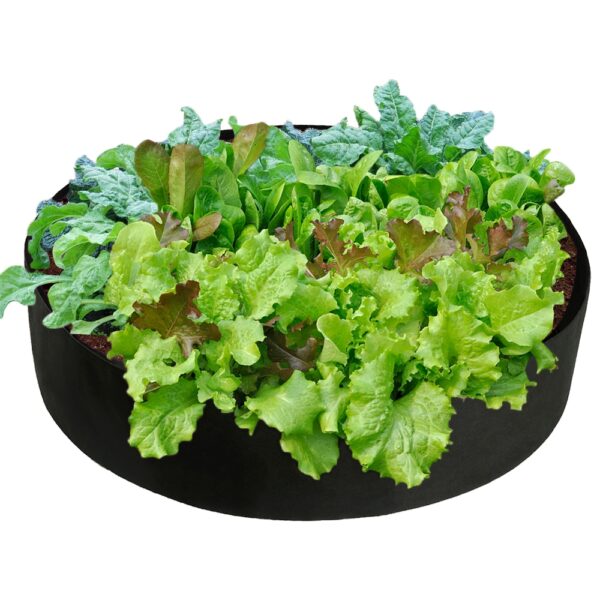 Fabric Raised Garden Bed 50 Gallons Round Planting Container Grow Bags Breathable Felt Fabric Planter Pot 4