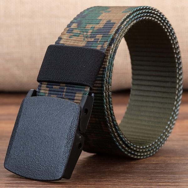 Facecozy Men Outdoor Canvas Belt Hiking Camping Safety Waist Support Hunting Sports Wearable Breathable Military