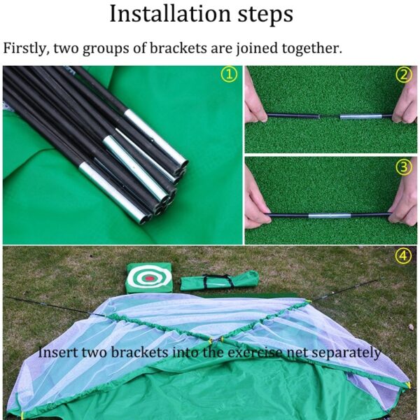 Foldable Golf Hitting Cage Training Aids Indoor Outdoor Sports Golf Cage Swing Trainer Chipping Net Backyard 2