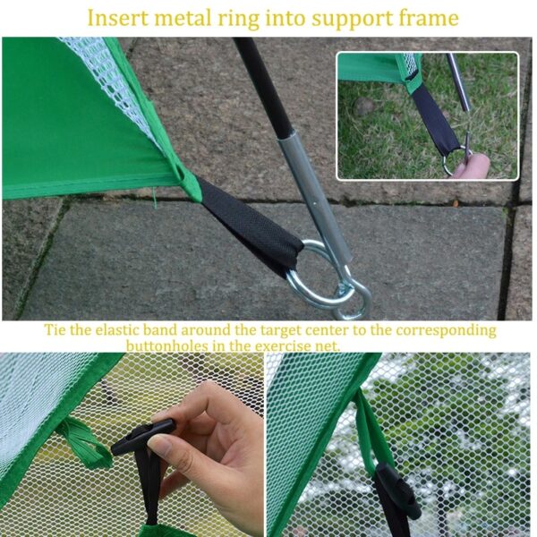 Foldable Golf Hitting Cage Training Aids Indoor Outdoor Sports Golf Cage Swing Trainer Chipping Net Backyard 3