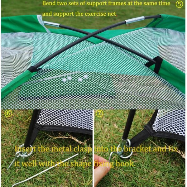 Foldable Golf Hitting Cage Training Aids Indoor Outdoor Sports Golf Cage Swing Trainer Chipping Net Backyard 4