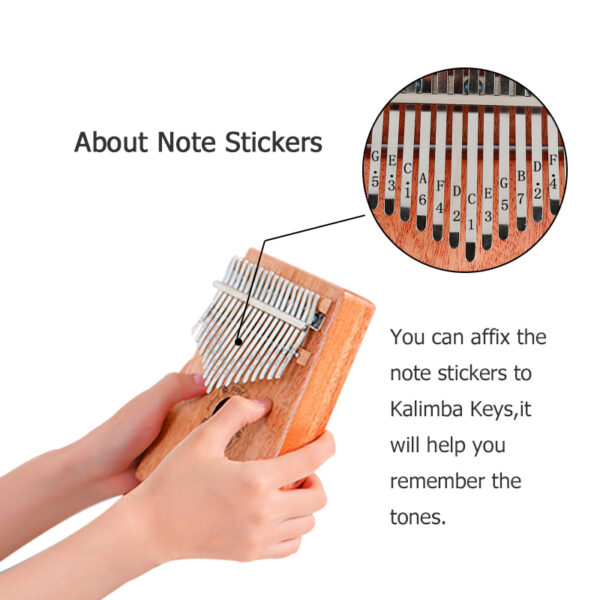 Kalimba 17 Key Thumb Piano Mahogany Fitaovana mozika Mbira Kalimba Hammer Sticker Kit Fampandehanan'ny zaza 3