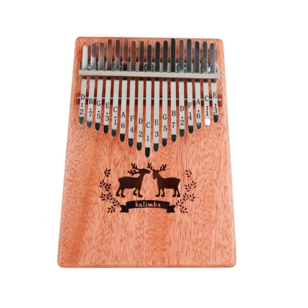 Kalimba 17 Key Thumb Piano Mahogany Instruments Musical Mbira Kalimba Hammer Sticker Kit Kit Beginners Portable 5