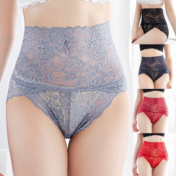LOOZYKIT Ladies Sexy Transparent Underwear Breathable Woman Panties High Waist Cotton Trunks Lingerie Fashion Lace Cute 5