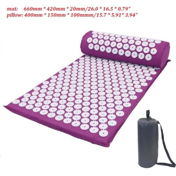 Massager Acupuncture Massage Yoga Mat Acupressure Faoiseamh Strus Ar ais Péine Coirp Spike Mat Massage Yoga