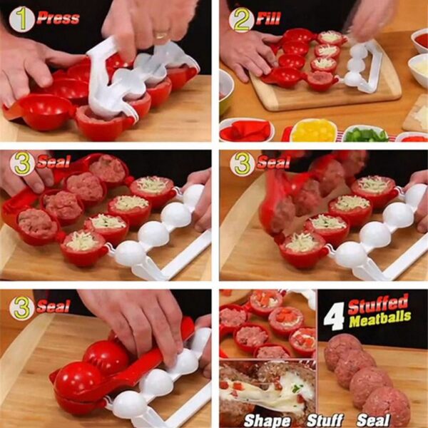 New Arrival Meatball Mold Stuffed Fish Balls Maker DIY Homemade Mould Cooking Ball Machine Kitchen Tools 3
