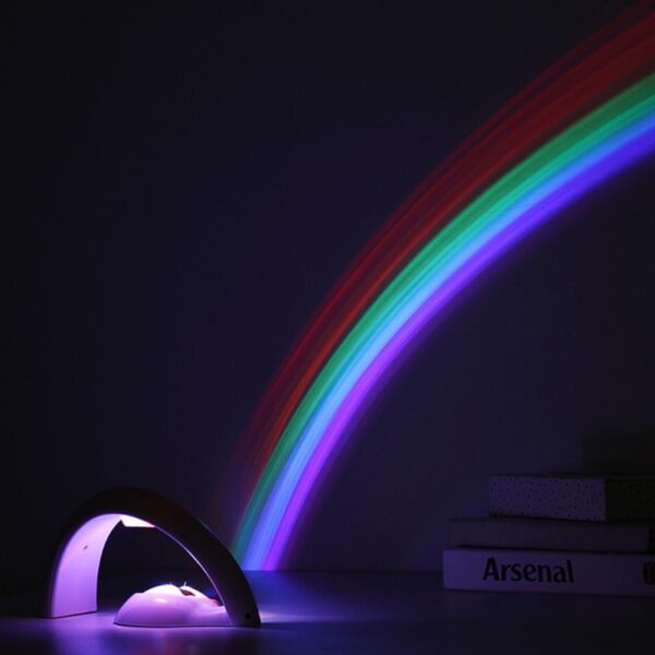 Bag-ong LED nga Mabulukon nga Rainbow Night Light Romantic Sky Rainbow Projector Lamp Luminaria Home Bedroom Lights 1