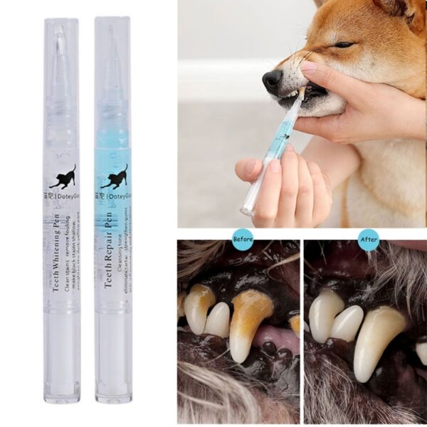 Pets Dog Teeth Cleaning Whitening Pen Teeth Cleaning Pen Dogs Cats Natural Plants Tartar Remover Tool 5