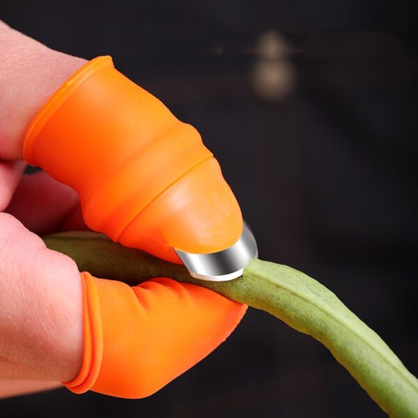 Prutettori di Dita in Silicone Fingerstall cù Lama Per Frutta Verdura Raccolta di Cucina Sharp Thumb Finger Knife Garden 5