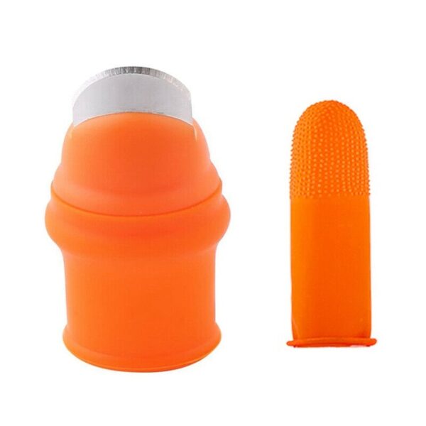 Silicone Finger Protectors Fingerstall nrog Hniav Rau Zaub Txiv Hmab Txiv Ntoo Chav Ua Noj Sau Ntsej Muag Ntiv Ntiv Ntiv