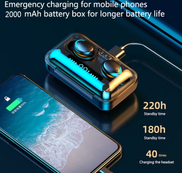 TWS Bluetooth 5 0 Earphones 2200mAh Charging Box Wireless Headphone 9D Stereo Sports Waterproof Earbuds Headsets 2