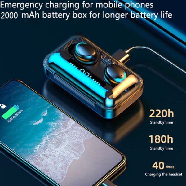 TWS Bluetooth 5 0 Earphones 2200mAh Charging Box Wireless Headphone 9D Stereo Sports Waterproof Earbuds Headsets 2