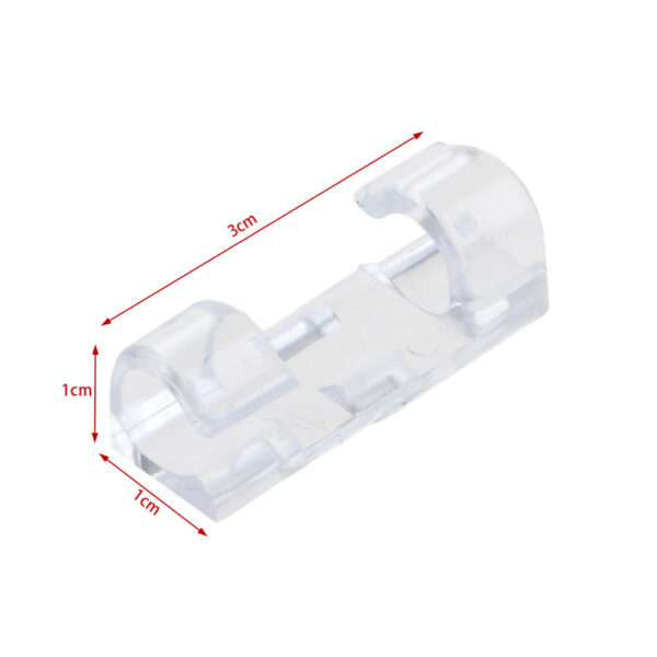 Transparent 20 Pcs Cord Wire Cable Plastic Clips Self Adhesive Clamp Organizer Fixer Dls HOmeful 5
