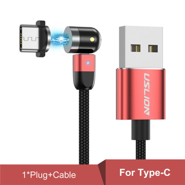 USLION สาย USB แบบแม่เหล็ก Fast Charging Type C สายชาร์จแบบแม่เหล็ก สาย Micro USB โทรศัพท์มือถือ 5.jpg 640x640 5