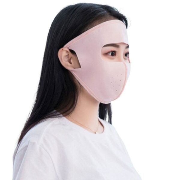 Unisex Summer Ice Silk Thin Sunscreen Full Face Mask UV Protection Breathable Cycling Solid Color Washable 2.jpg 640x640 2