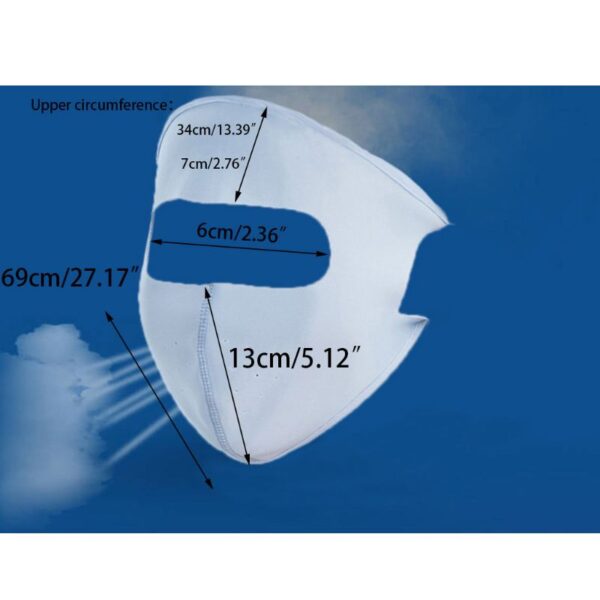 ইউনিসেক্স সামার আইস সিল্ক পাতলা সানস্ক্রিন ফুল ফেস মাস্ক ইউভি সুরক্ষা শ্বাসযোগ্য সাইক্লিং সলিড কালার ধোয়া যায়