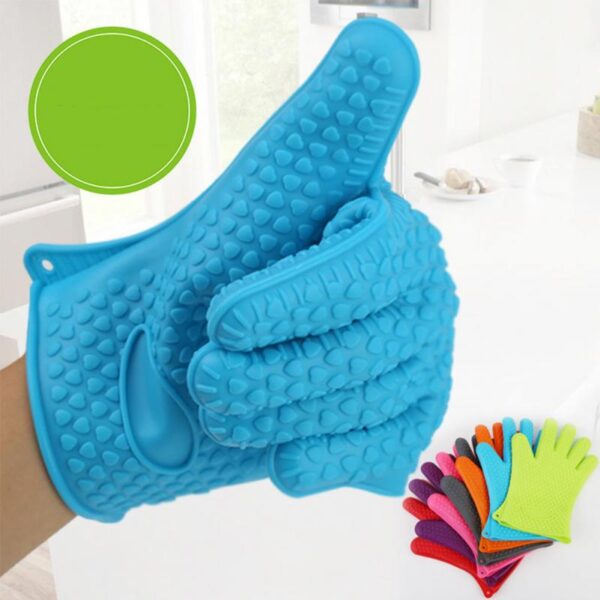 1Pcs Heat Resistant Silicone Glove Cooking Baking BBQ Oven Pot Holder Mitt Kitchen Red Hot Search 1