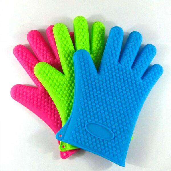 1 Pcs Dili Kainit nga Silicone Glove Pagluto sa Pagluto sa BBQ Oven Pot Holder Mitt Kusina Pula nga Hot Search 2