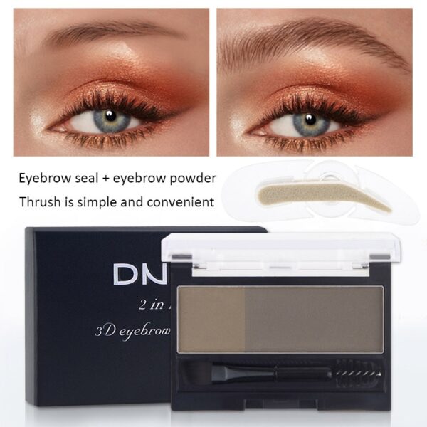 2 Colors Eyebrow Enhancers Powder Palette Long Last Waterproof Eyebrow Pigment with Eye Brow Brush Tool 5