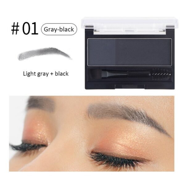 2 Colors Eyebrow Enhancers Powder Palette Long Last Waterproof Eyebrow Pigment with Eye Brow Brush