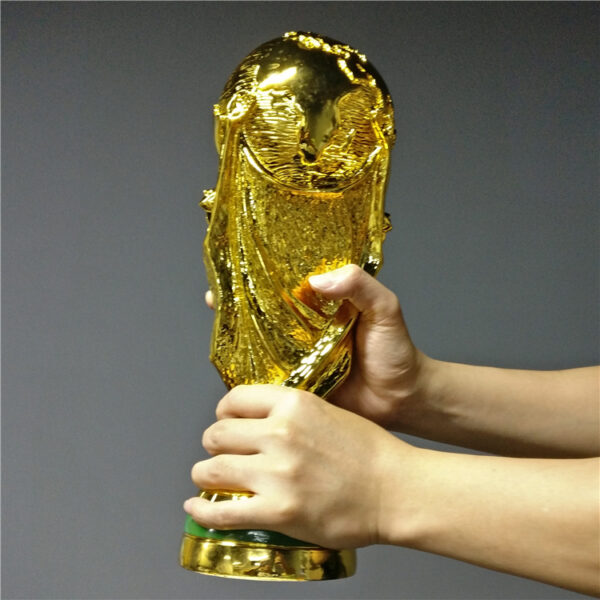 2018 france edition Europe Golden Color Resin World Cup Football Champion trophy Souvenir Mascot Toy for