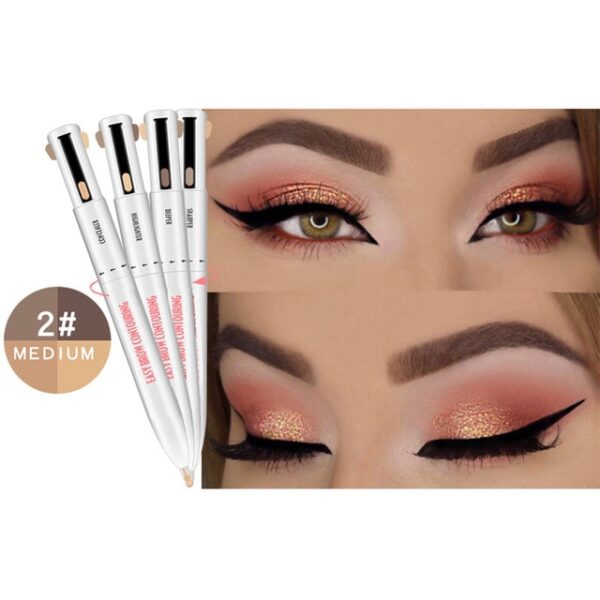 2020 Hot 4 in 1 Easy to Wear Eyebrow Contour Pen Waterproof Defining Highlighting Eye Brow 4.jpg 640x640 4