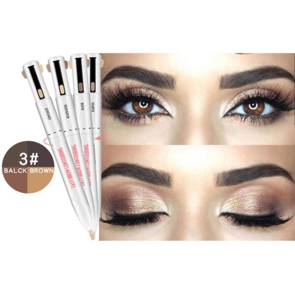 2020 Hot 4 in 1 Easy to Wear Eyebrow Contour Pen Waterproof Defining Highlighting Eye Brow 5.jpg 640x640 5