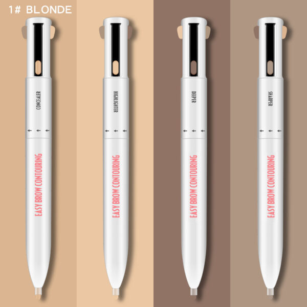 2020 Hot 4 in 1 Easy to Wear Eyebrow Contour Pen Waterproof Defining Highlighting Eye Brow 7