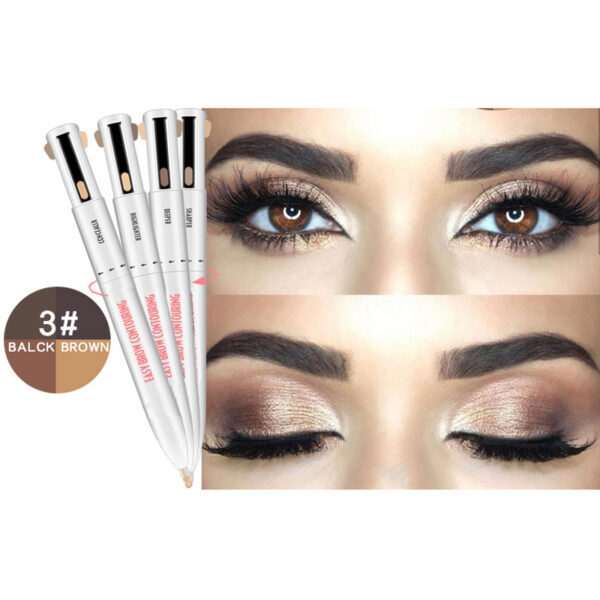 2020 Hot 4 in 1 Easy to Wear Eyebrow Contour Pen Waterproof Defining Highlighting Eye Brow 9