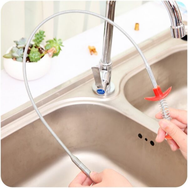 24 4 Inch Spring Pipe Dredging Tools Drain Snake Drain Cleaner Sticks Clog Remover Cleaning Tools 1