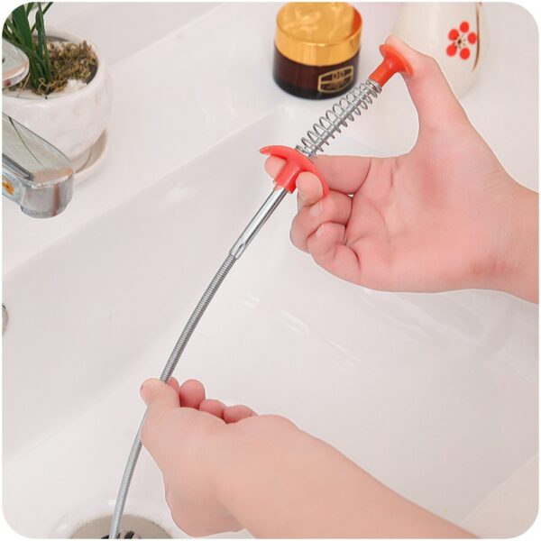 24 4 Inch Spring Pipe Dredging Tools Drain Snake Drain Cleaner Sticks Clog Remover Cleaning Tools 2