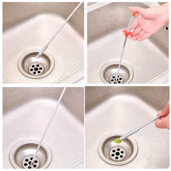 24 4 Inch Spring Pipe Dredging Tools Drain Snake Drain Cleaner Sticks Clog Remover Cleaning Tools 5