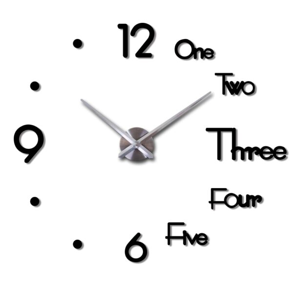 3D DIY Large Wall Clock Modern Design Silent Wall Sticker Clock Acrylic Mirror Self adhesive Wall