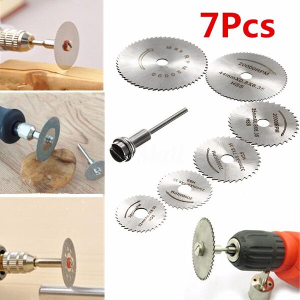 7pcs HSS Circular Saw Blade Rotary Tool Para sa Dremel Metal Cutter Power Tool Set Pagputol sa Kahoy