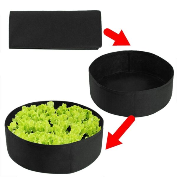 Fabric Raised Garden Bed 50 Gallons Round Planting Container Grow Bags Breathable Felt Fabric Planter Pot 2