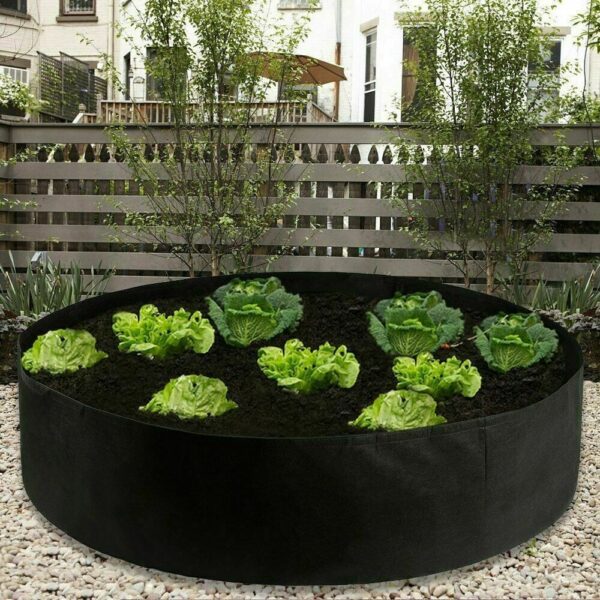 Fabric Raised Garden Bed 50 Gallons Round Planting Container Grow Bags Breathable Felt Fabric Planter Pot 4