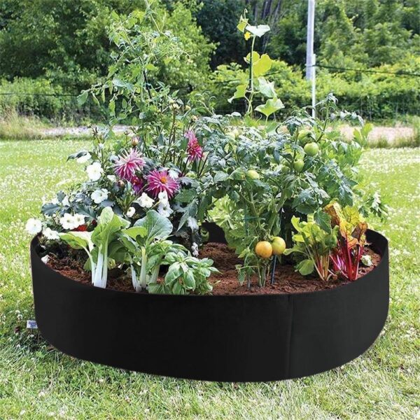 Fabric Raised Garden Bed 50 Gallons Round Planting Container Grow Bags Breathable Felt Fabric Planter Pot