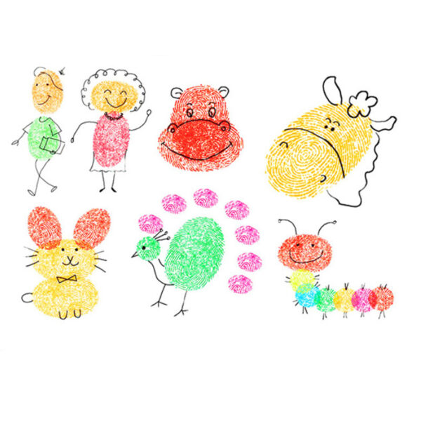 Funny 6 Colors Ink Pad Stamp DIY Finger Painting Craft Cardmaking For Kids Montessori Drawing baby 3
