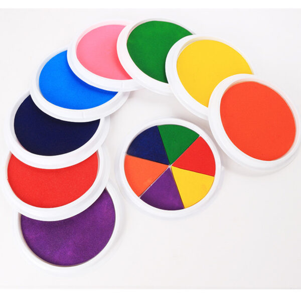 Funny 6 Colors Ink Pad Stamp DIY Finger Painting Craft Cardmaking For Kids Montessori Drawing baby 4
