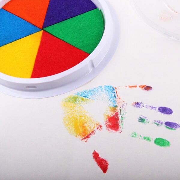 Funny 6 Colors Ink Pad Stamp DIY Finger Painting Craft Cardmaking For Kids Montessori Drawing baby 5