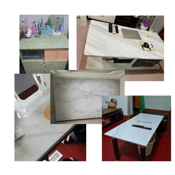 Marble Vinyl Film Self Adhesive Waterproof Wallpaper para sa Kusina Kusina Cupboard Countertops Contact Paper PVC Wall 3