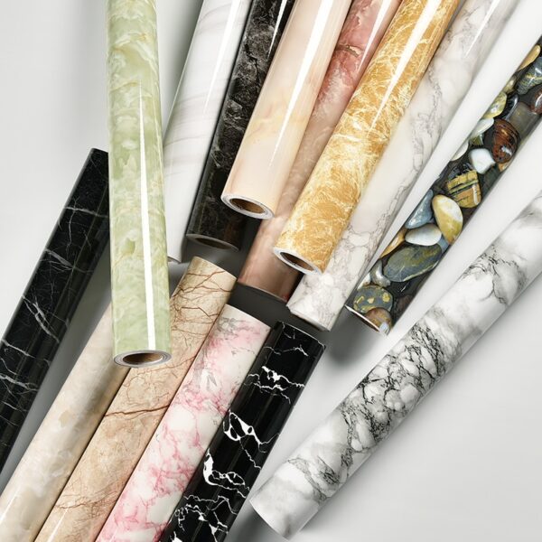 Marble Vinyl Film Self Adhesive Waterproof Wallpaper for Bathroom Kitchen Cupboard Countertops Contact Paper PVC Wall 4