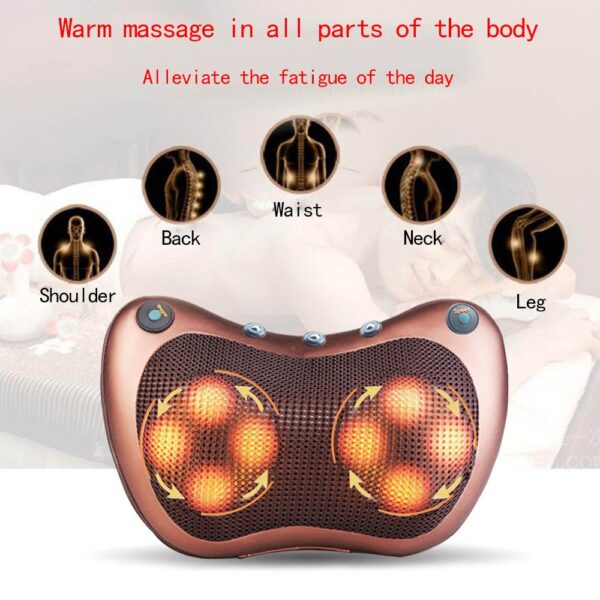 Massage Pillow Electric Neck Massager Multifunctional Shoulder Infrared Heating Magnetic Therapy Massage Relaxation Massageador 1