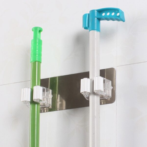 Multifunctional Self Adhesive Seamless Stickers Mop Broom Holder Wall Mounted Organizer Brush Storage Hanger Rack Tool 5